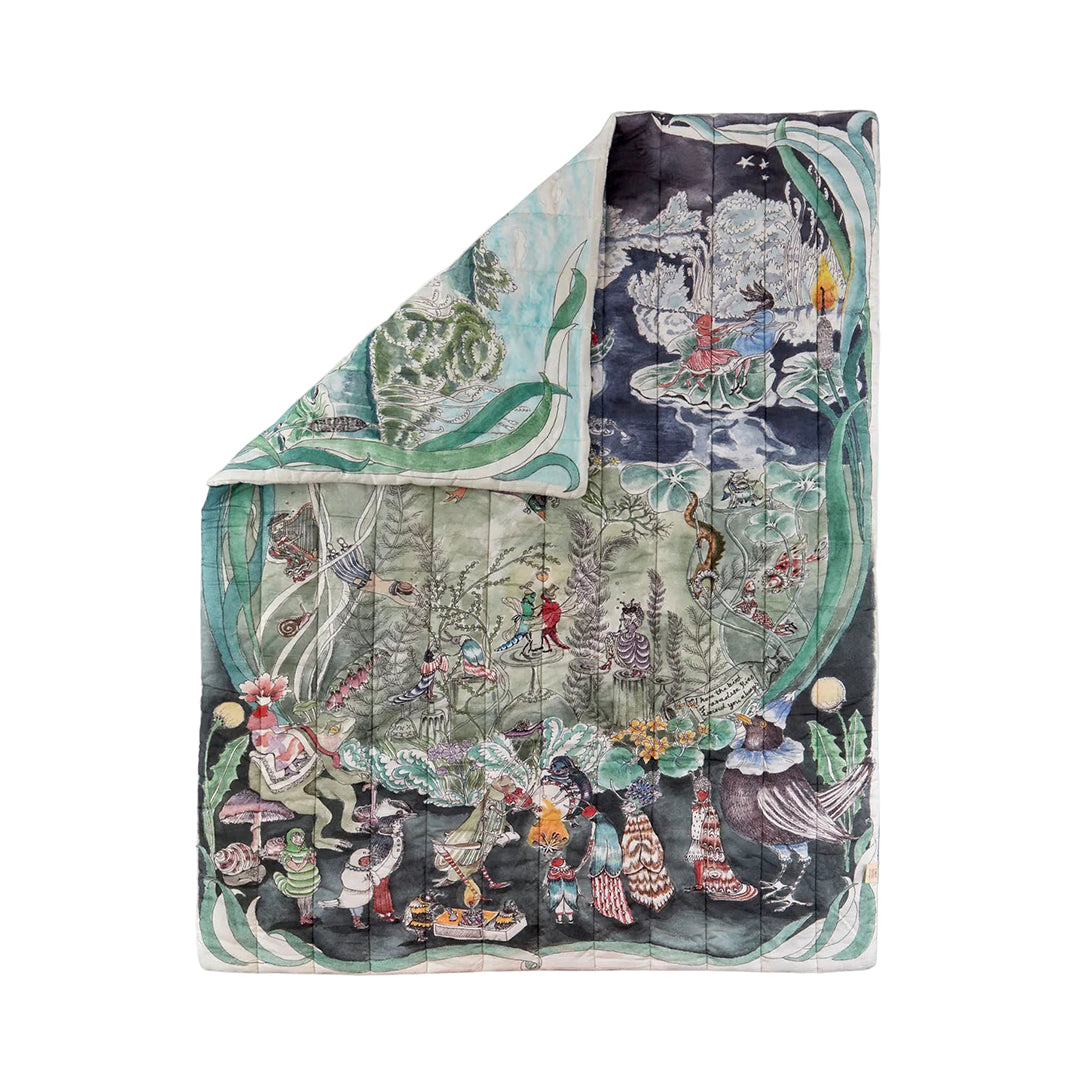 Reversible Quilted Blanket The Pond Dance