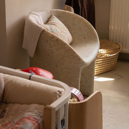 EcoBirdy Richard Armchair in Faded White, alternate angle