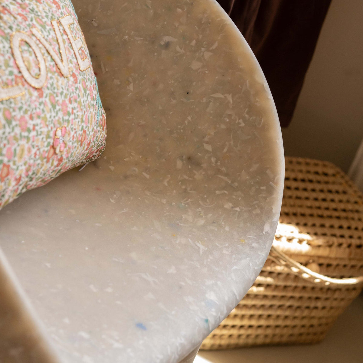 EcoBirdy Richard Armchair in Faded White, detail view