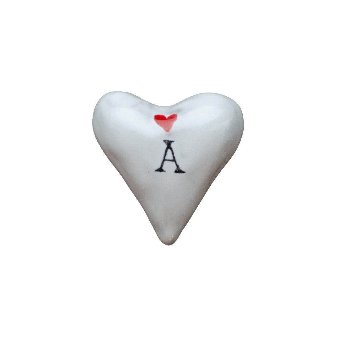 Porcelain alphabet heart with initial – product photo