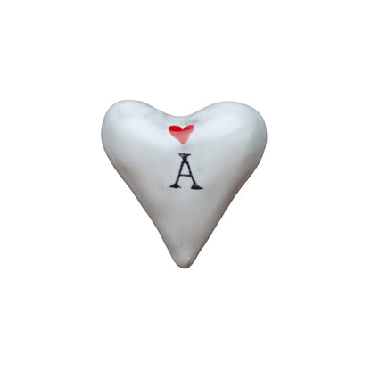 Porcelain alphabet heart with initial – product photo