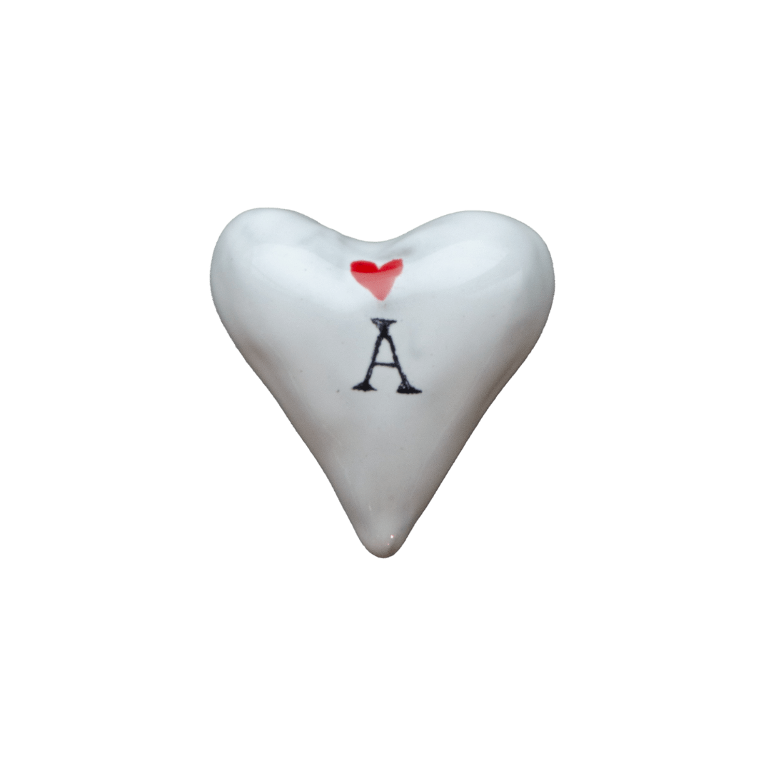 Porcelain alphabet heart with initial