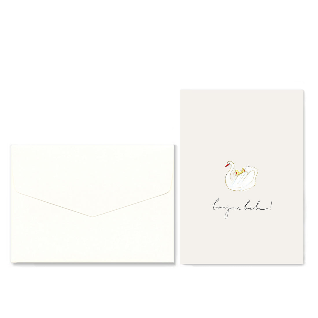 Postcard Bonjour Bébé Swan