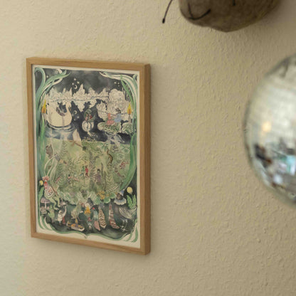 The Pond Dance Nighttime Art Print