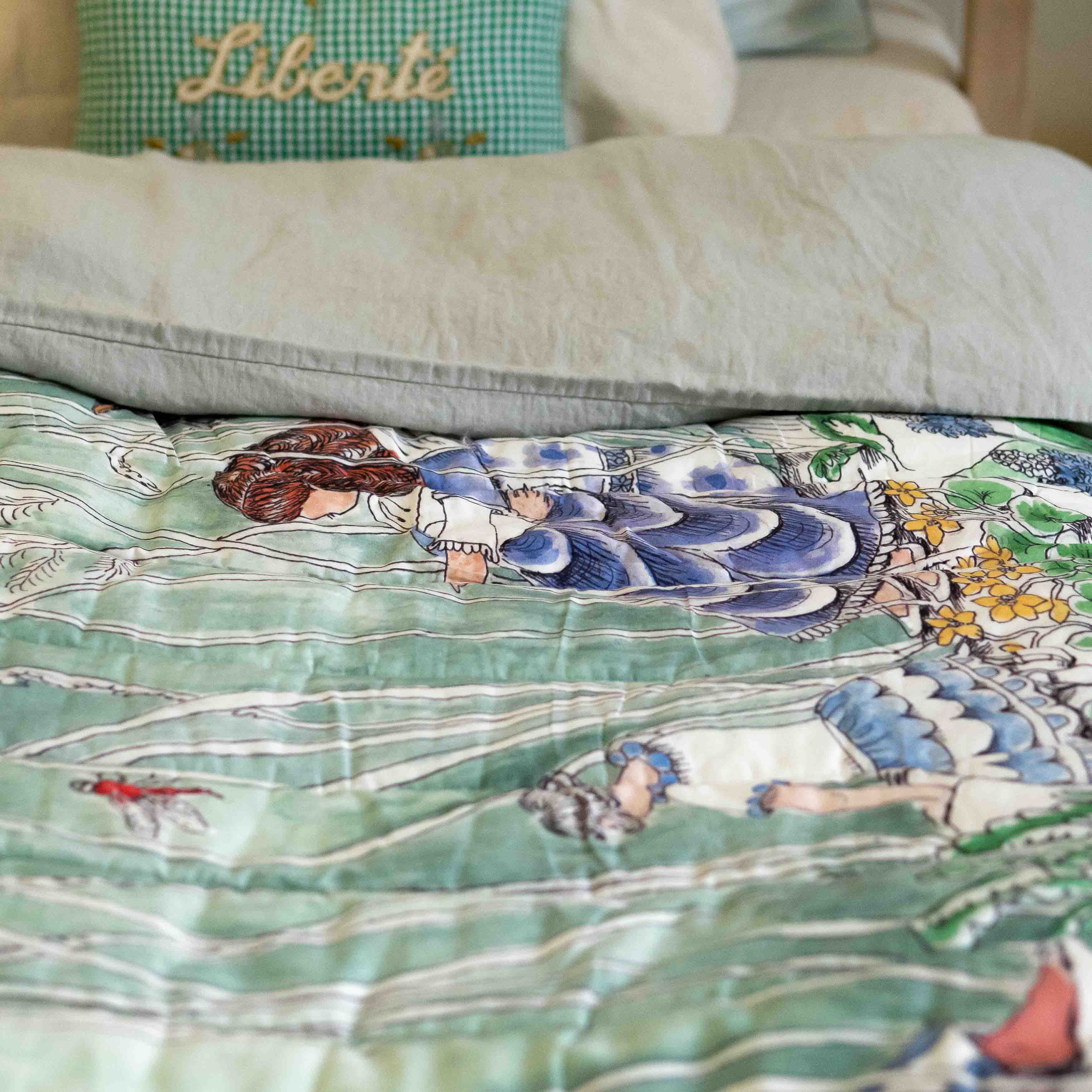 Reversible Quilted Blanket The Pond Dance