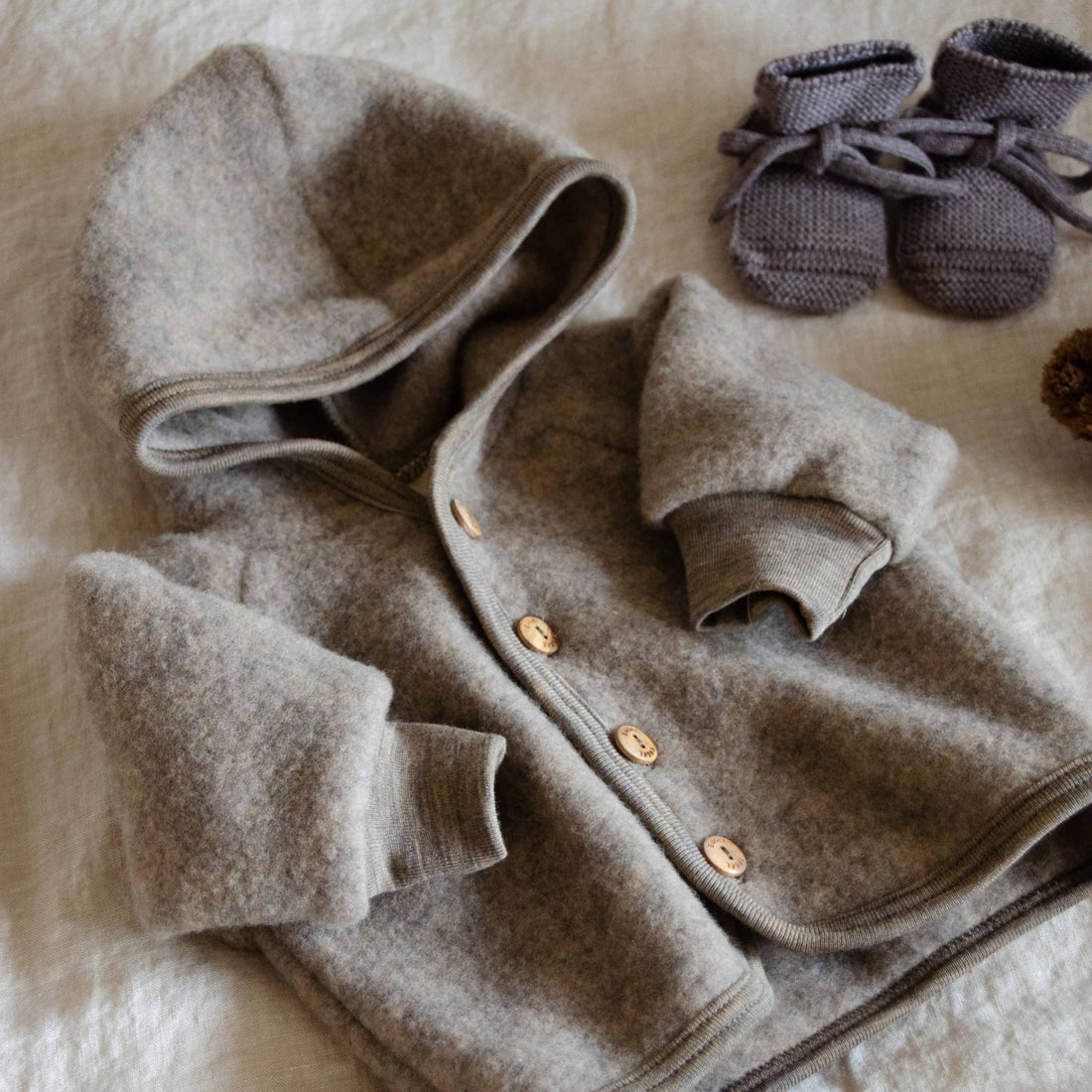 Wollen Fleece Baby Jasje Walnut