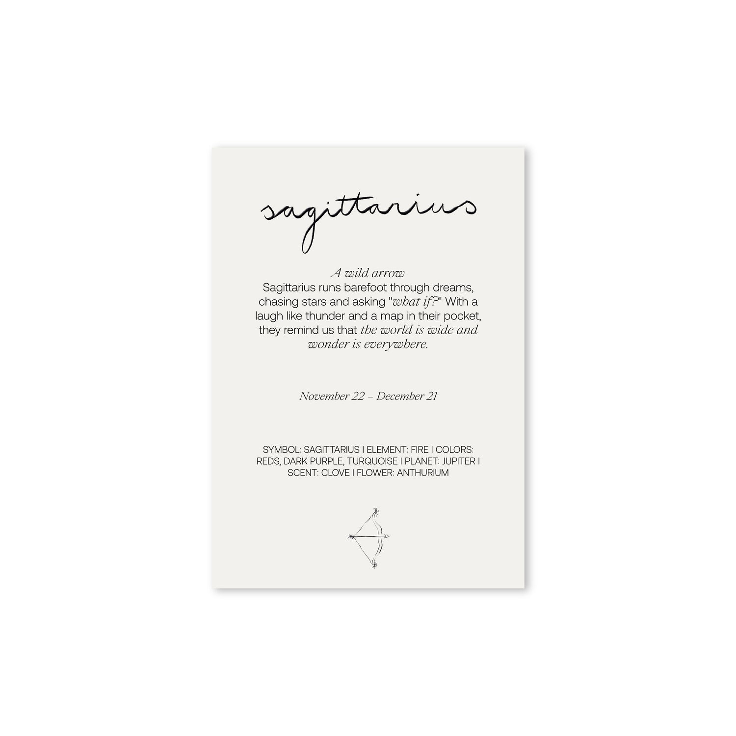 Zodiac Sign Card Sagittarius