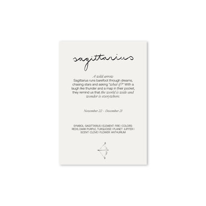Zodiac Sign Card Sagittarius