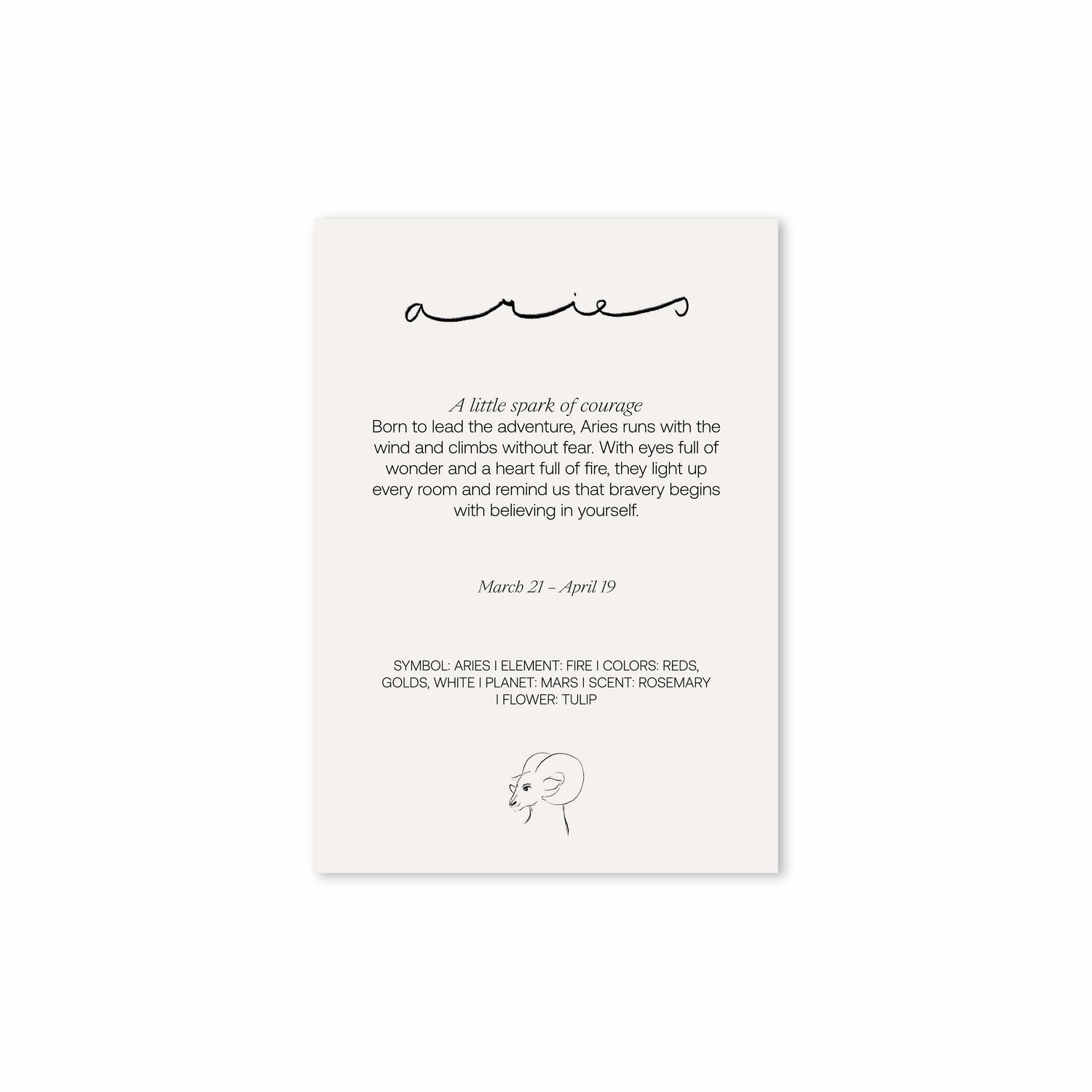 Zodiac Sign Poster Aries