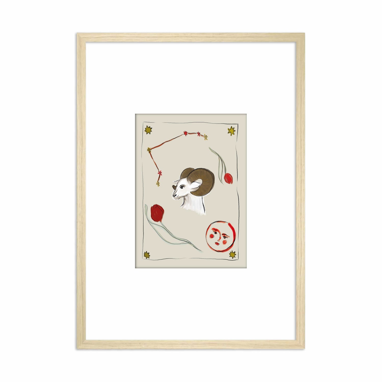 Framed Zodiac Sign Poster Aries