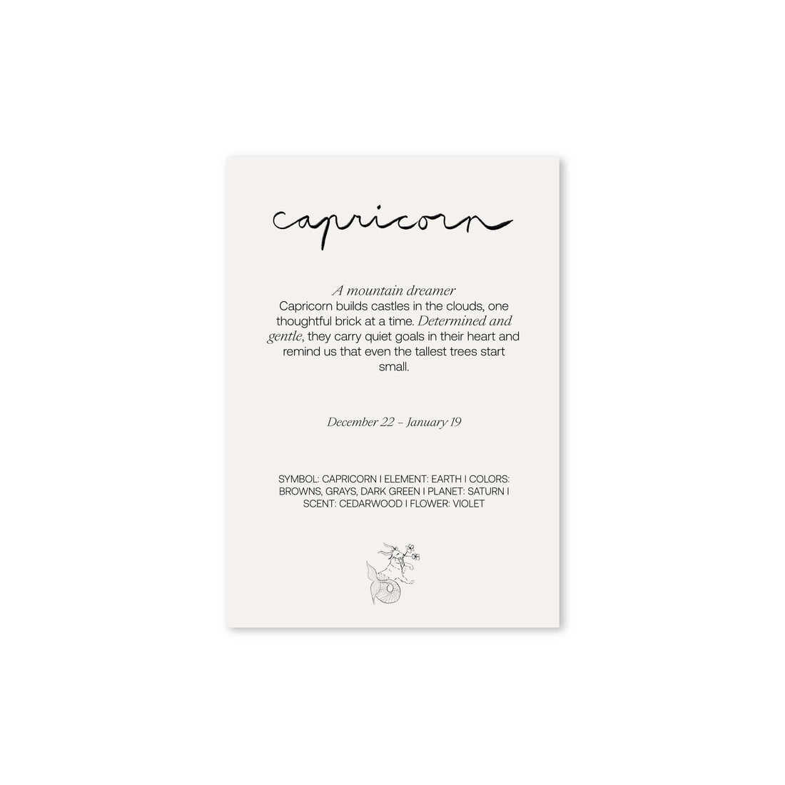 Zodiac Sign Card Capricorn