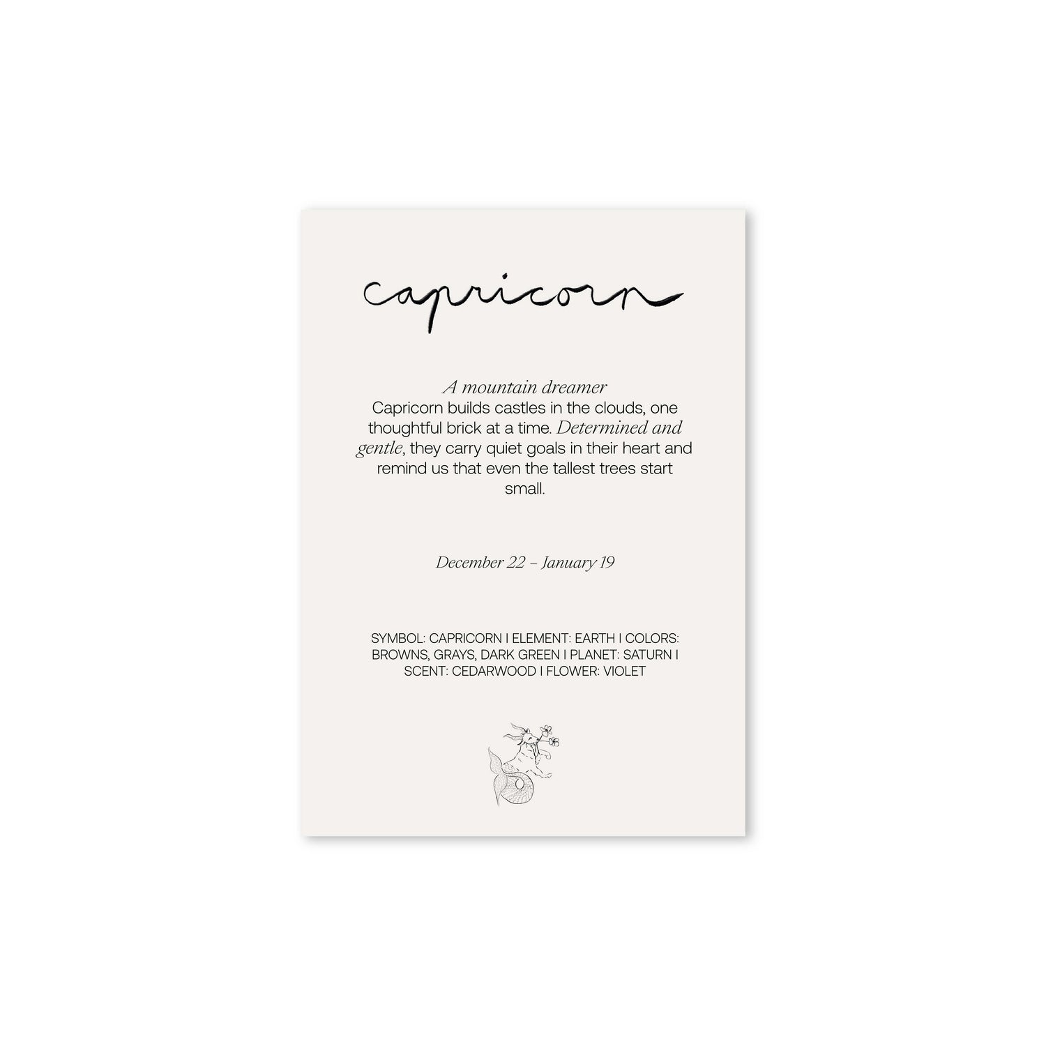 Zodiac Sign Card Capricorn