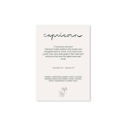 Zodiac Sign Card Capricorn