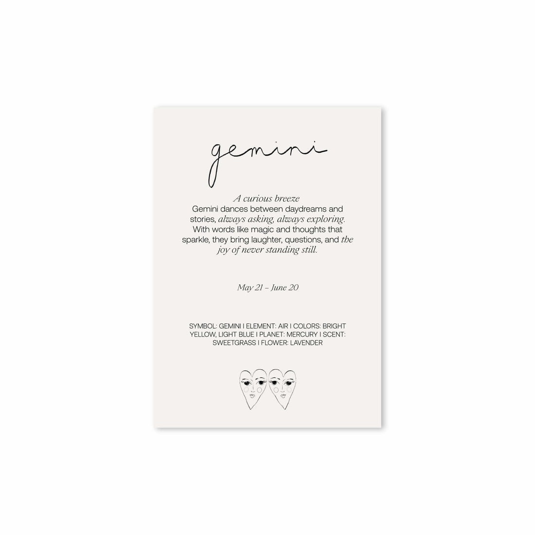 Zodiac Sign Poster Gemini