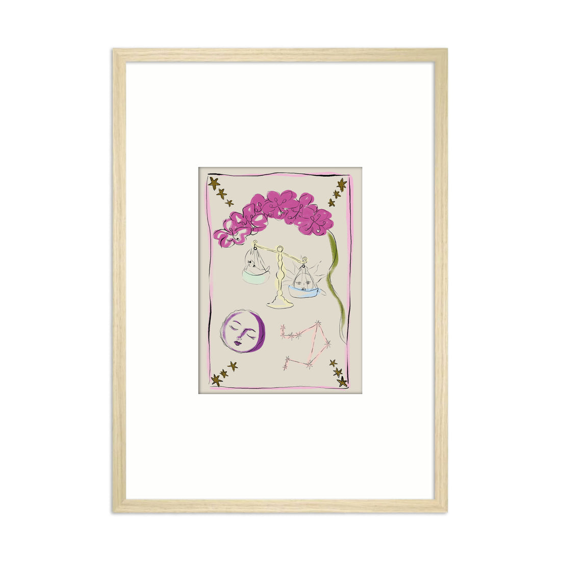 Framed Zodiac Sign Poster Libra