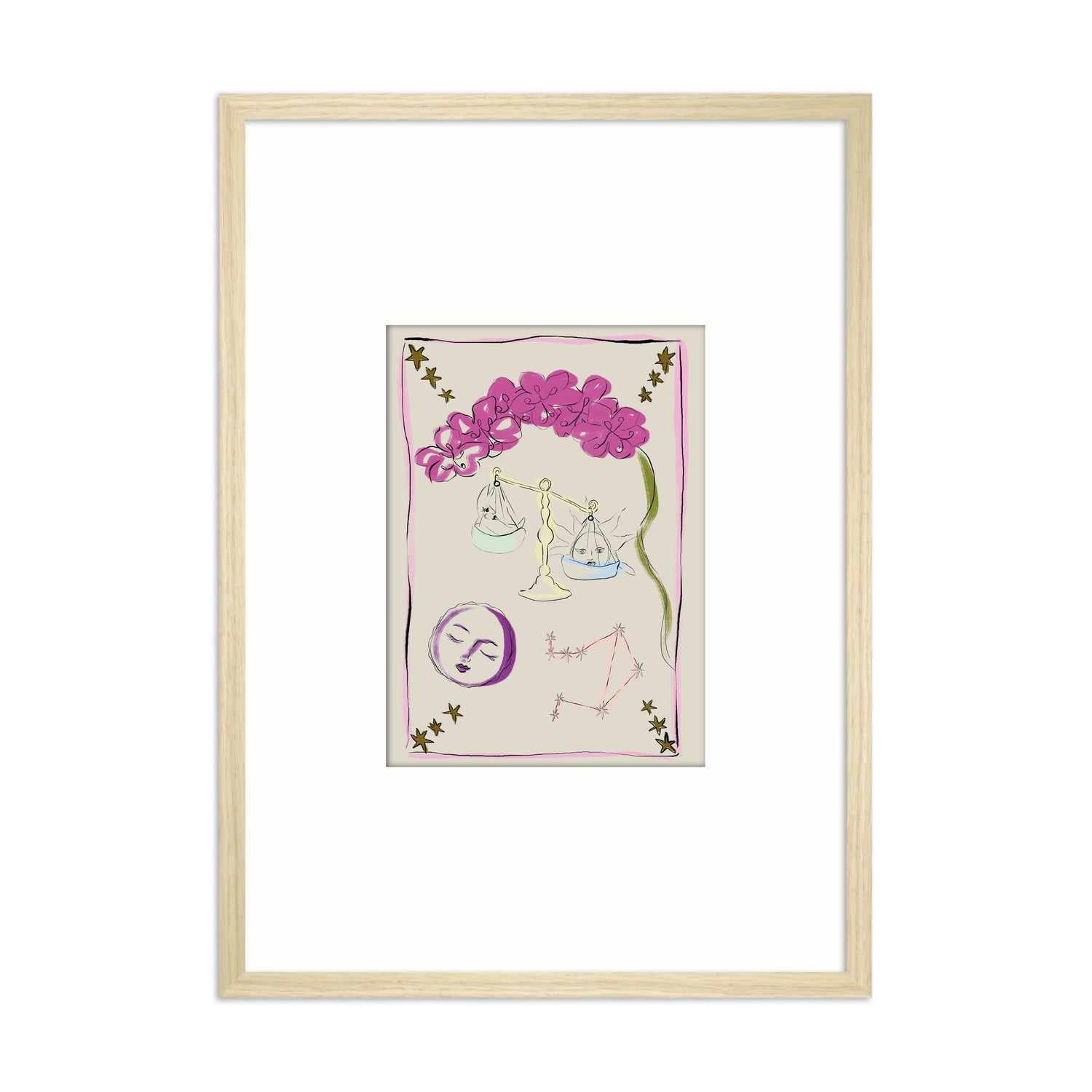Framed Zodiac Sign Poster Libra