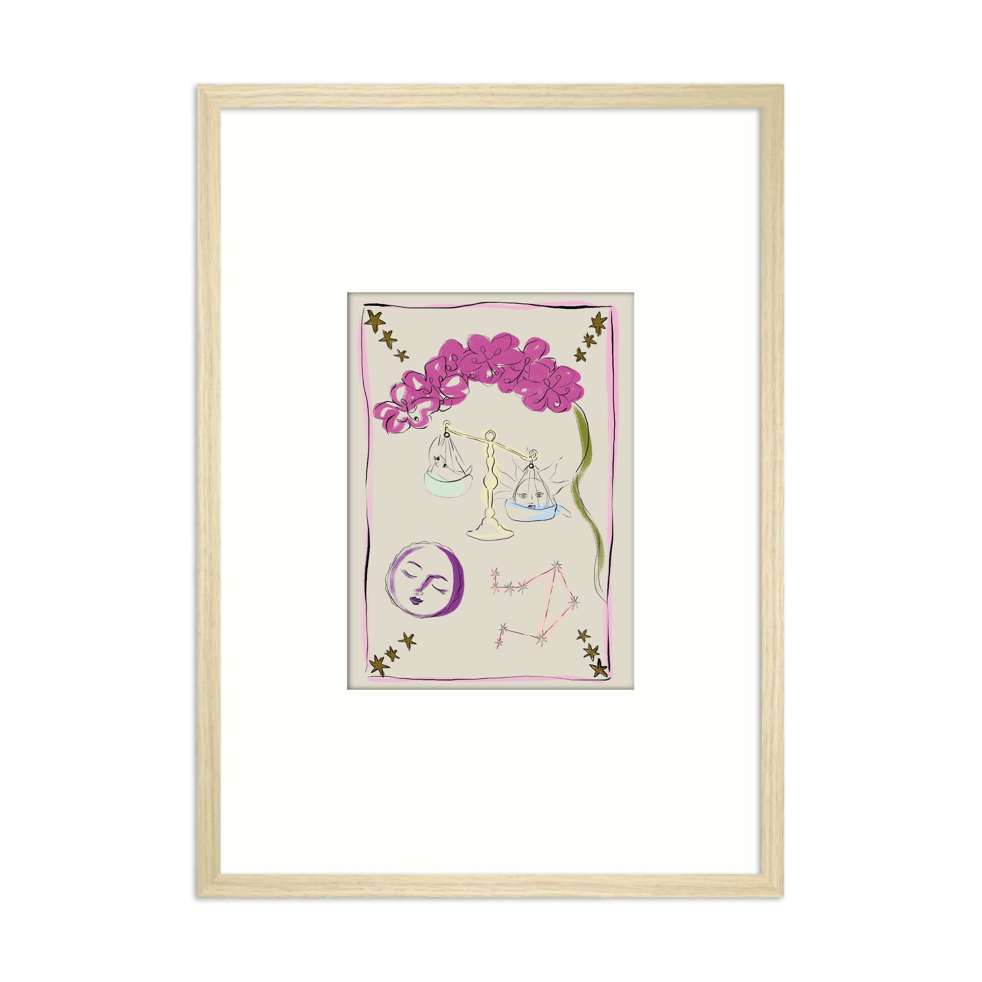 Framed Zodiac Sign Poster Libra