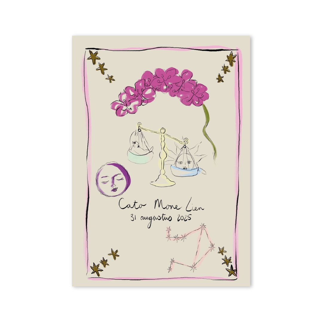 Zodiac Sign Birth Poster Libra