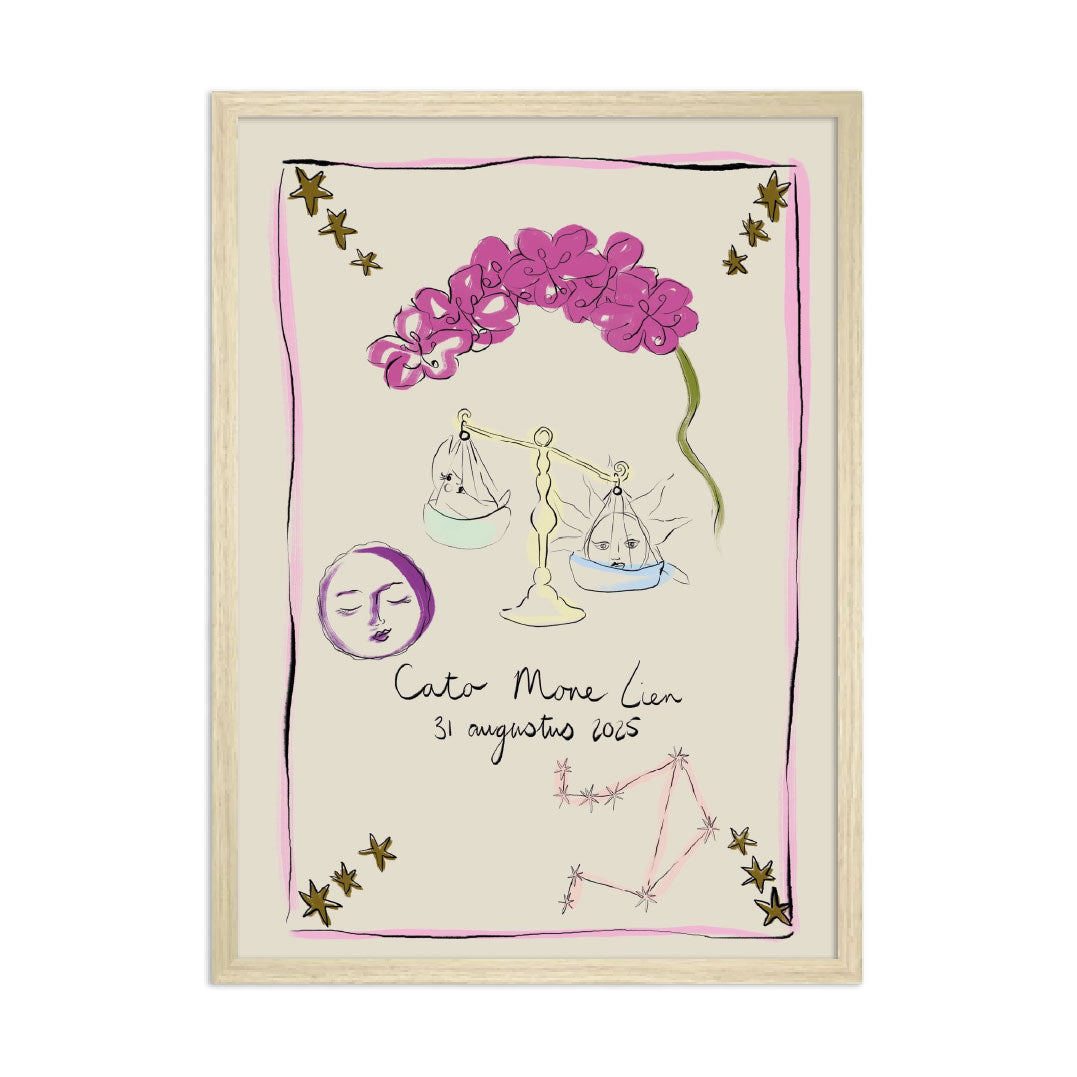 Zodiac Sign Birth Poster Libra