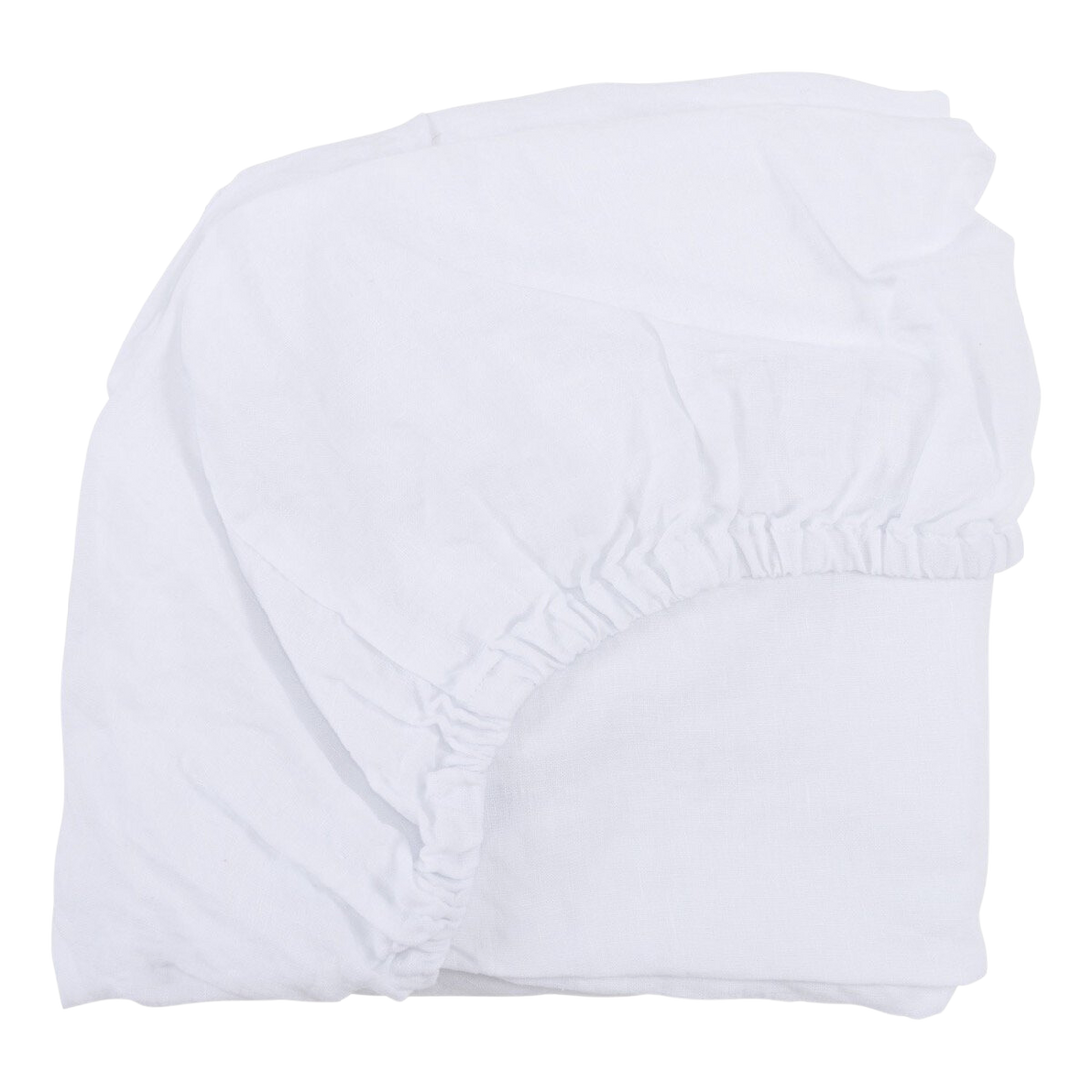 Linen Changing Pad Cover Blanc