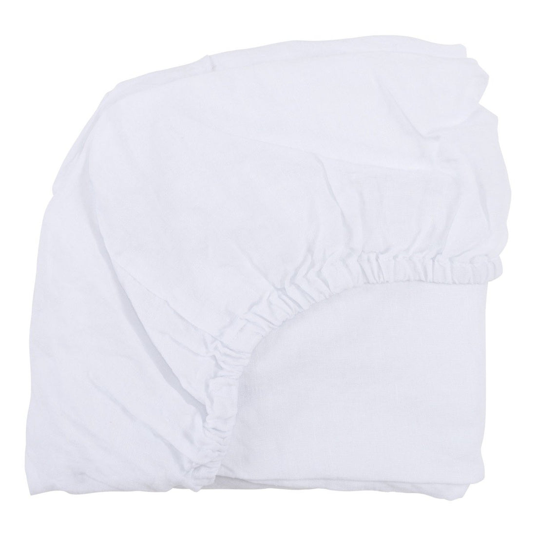 Linen Fitted Sheet Blanc