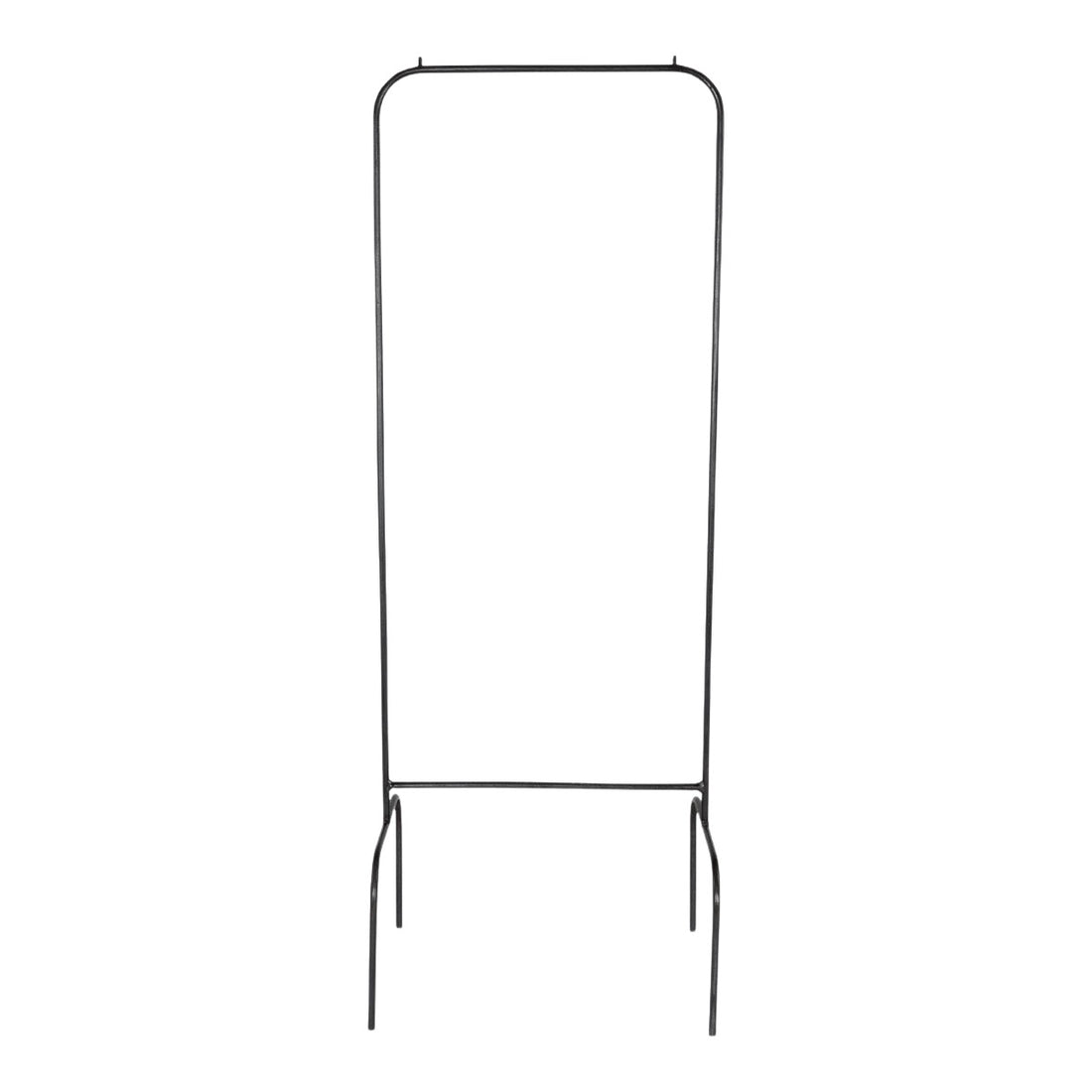 Hazel &amp; George Metal Clothes Stand in black, front view of the minimalist freestanding clothing rail