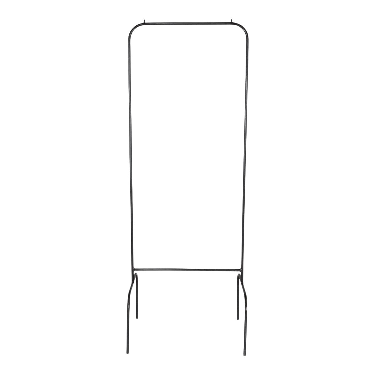 Hazel &amp; George Metal Clothes Stand in black, front view of the minimalist freestanding clothing rail