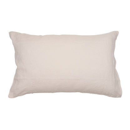 Hazel &amp; George Linen Pillow Cover in Craie, a rectangular linen pillow with an envelope closure, on a white background