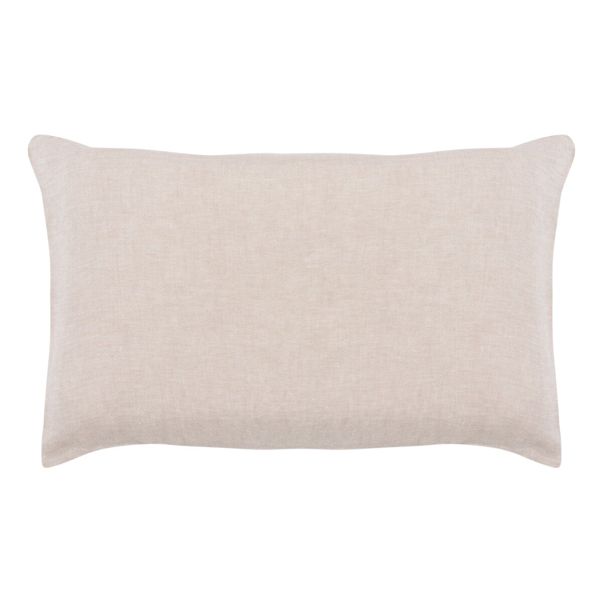 Hazel &amp; George Linen Pillow Cover in Naturel, a rectangular linen pillow with an envelope closure, on a white background