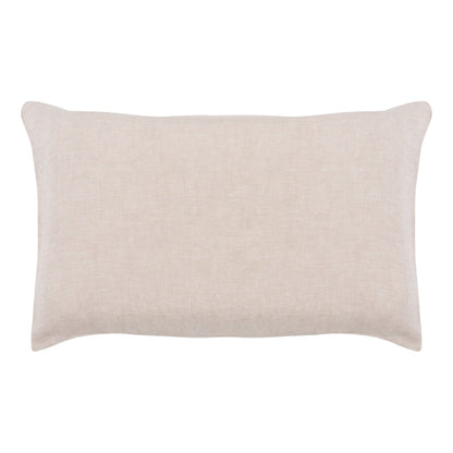 Hazel &amp; George Linen Pillow Cover in Naturel, a rectangular linen pillow with an envelope closure, on a white background