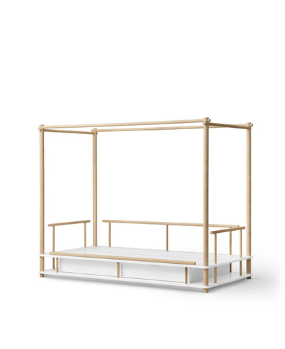 Oliver Furniture Camp Canopy Bed White/Oak – detail view drawers