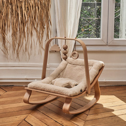 Levo Baby Rocker in beech - Fur Milk Seat