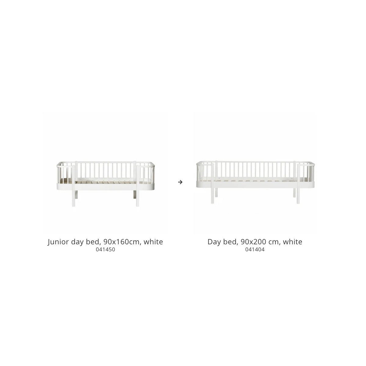 Oliver Furniture Conversion Set, junior day bed to day bed, white – product photo