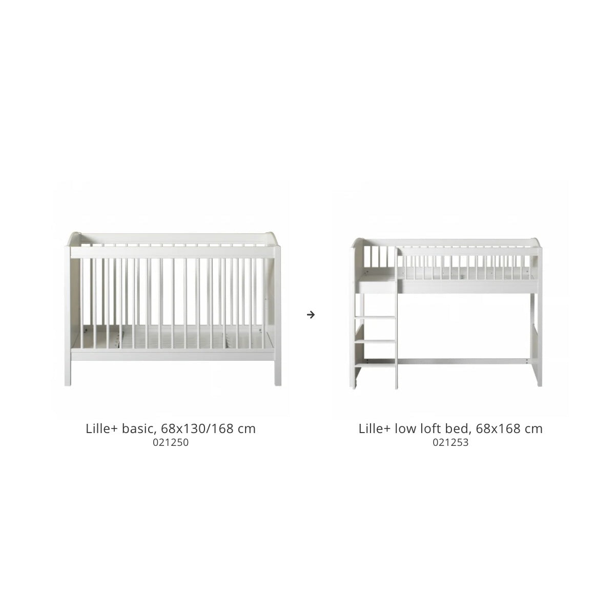 Oliver Furniture Conversion Set | Seaside Lille+ Basic To Low Loft Bed – product photo of conversion set components