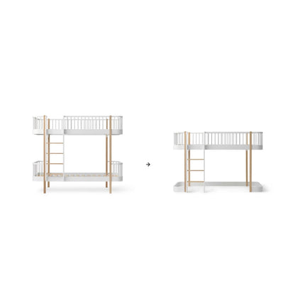 Oliver Furniture Conversion Set Original Bunk Bed To Low Loft Bed 138 cm White/Oak OF041753 – product view