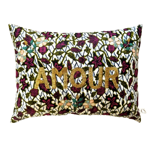 Amour Cushion Purple Khaki