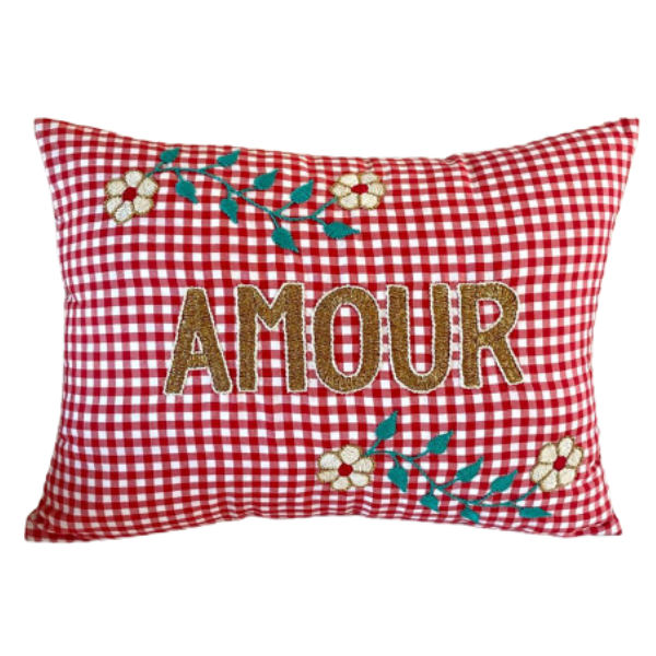 Cushion Amour Red Check