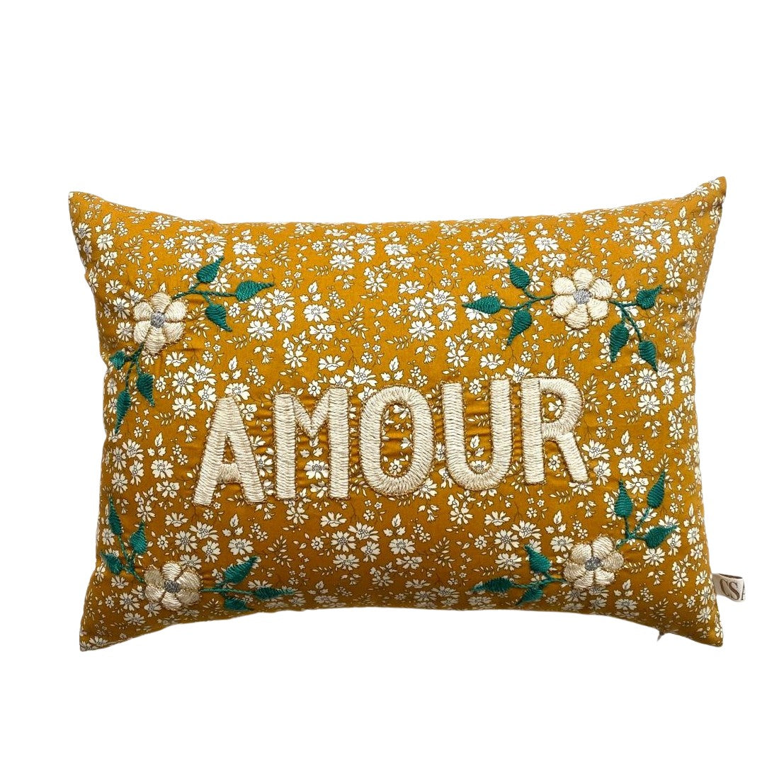 CSAO embroidered cushion amour in gold