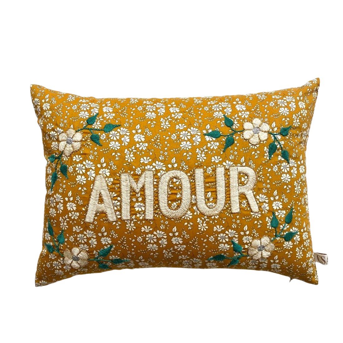 CSAO embroidered cushion amour in gold