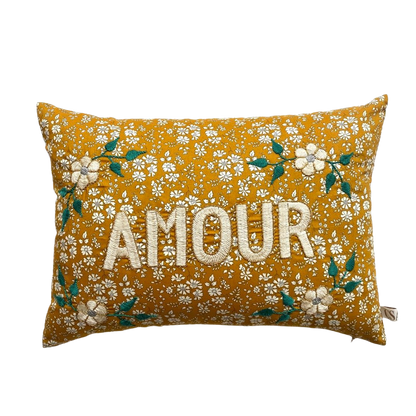 CSAO embroidered cushion amour in gold