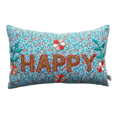 Happy Mini Cushion Gold 20x30