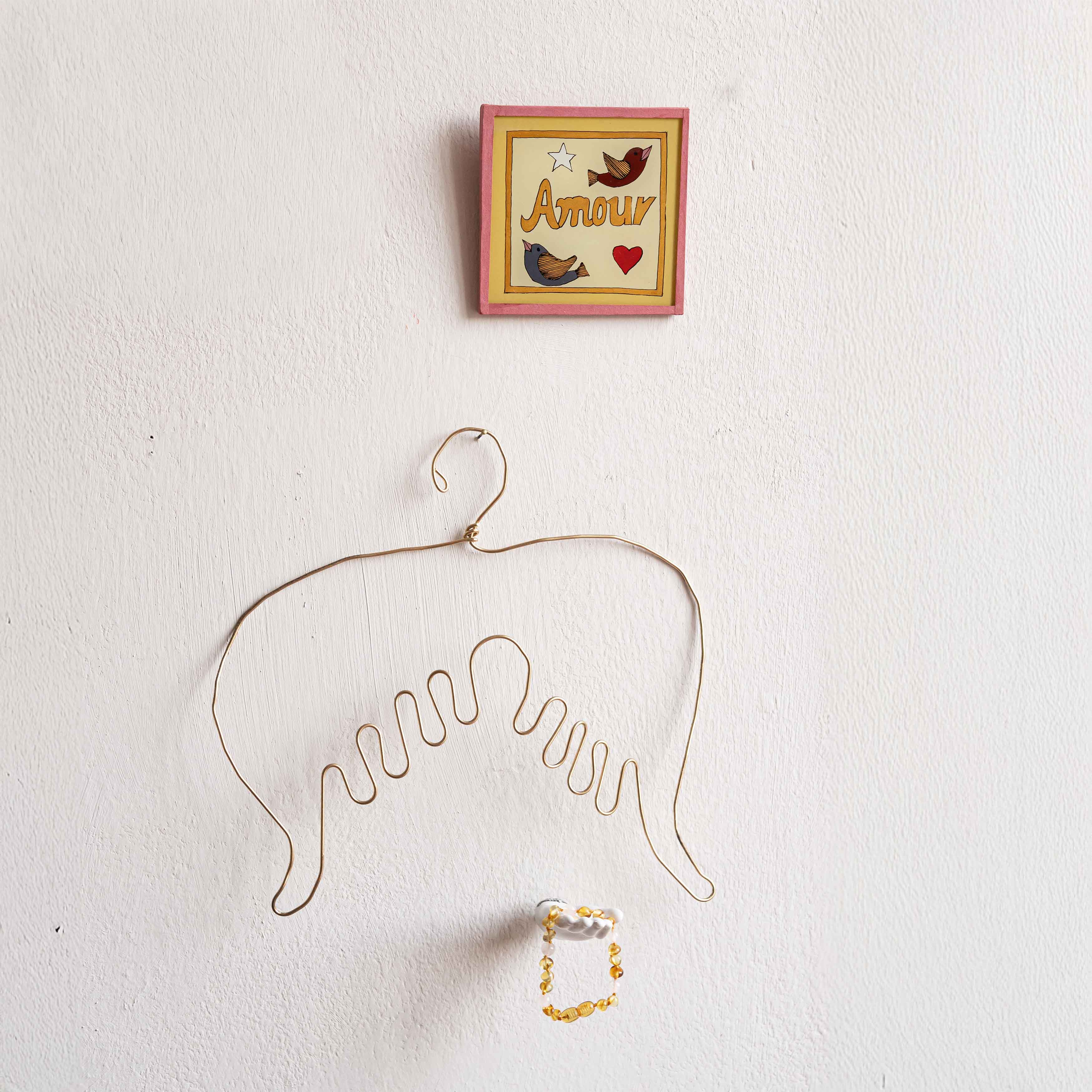 Amour birds yellow painting - Mini