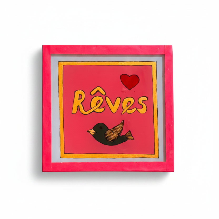 Mini Schilderijtje Rêves Roze