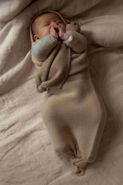 Hvid Baby Cocoon Sand – merino wool baby cocoon, photo 2