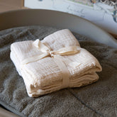 Muslin cloths by Dear April in the Pure Nature print, styled shot