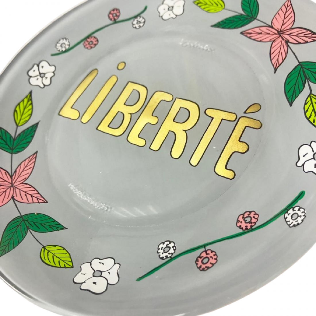 Handpainted plate grey Liberté