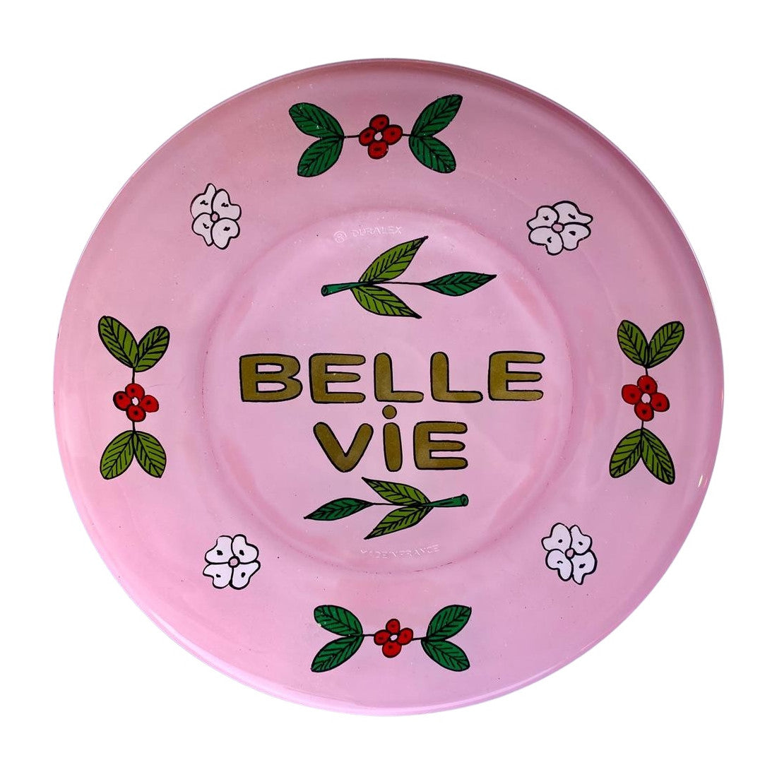 Handpainted plate pink Belle Vie