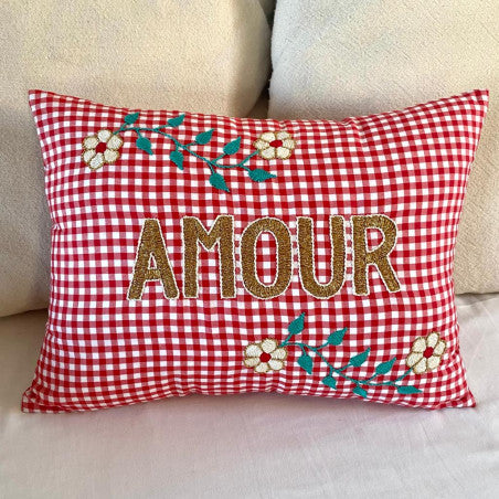 Cushion Amour Red Check
