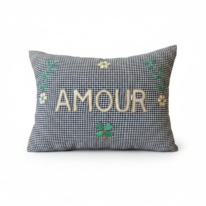 Amour Kussentje Blauw geruit