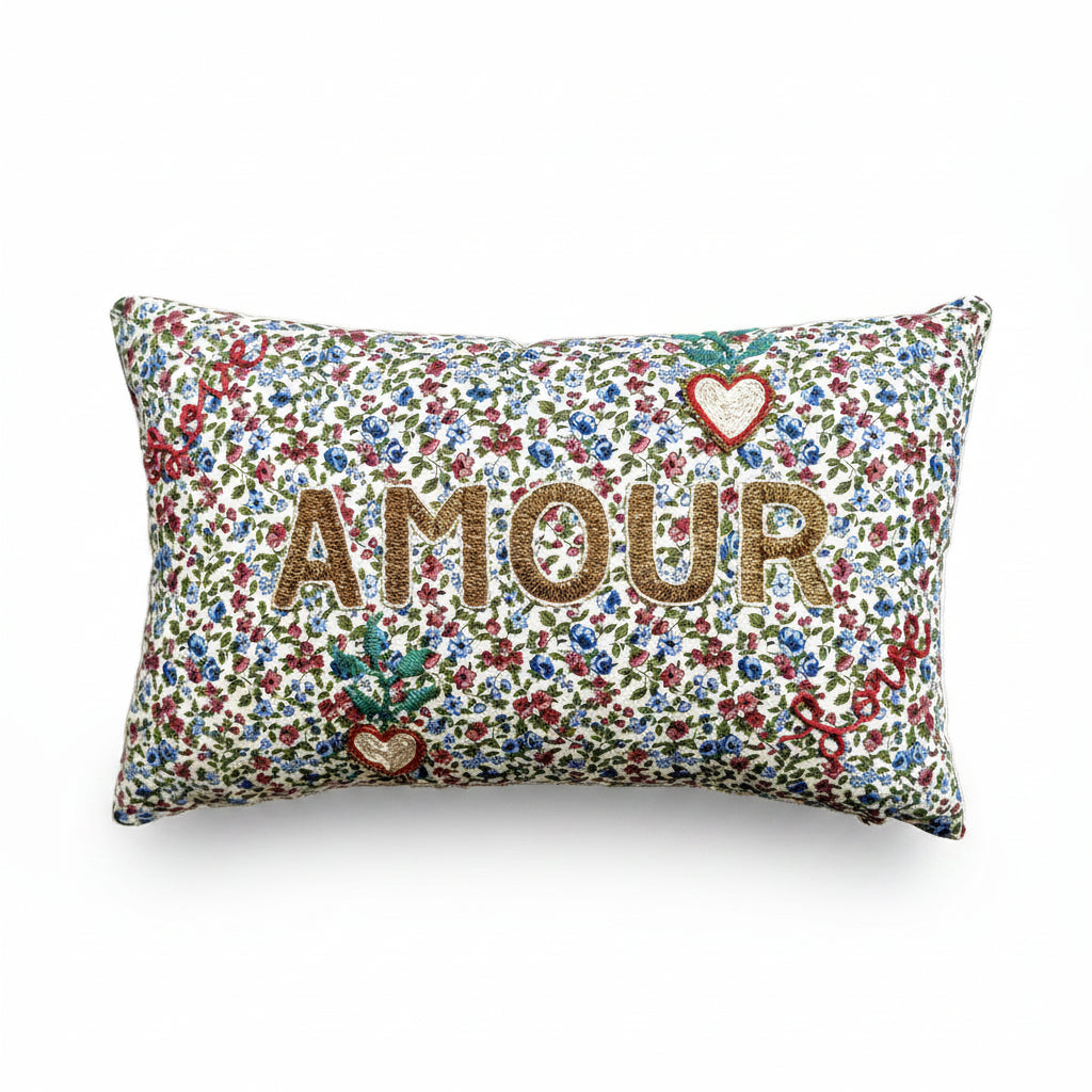 Mini Cushion Amour Blue &amp; Red